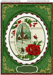 A4 Lovely Christmas Church Scene