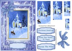 Lovely Christmas Church and Deers