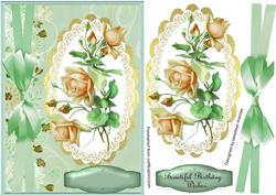 Lovely Roses on a Lace Scalloped Mat