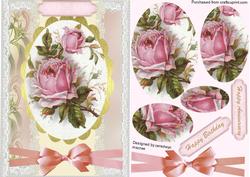 Lovely Roses on a Gold Frame .