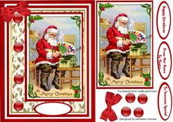 Santa Clause Painting the Toys .
