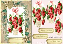 Lovely Roses in a Rose Frame ( Pyramarge )