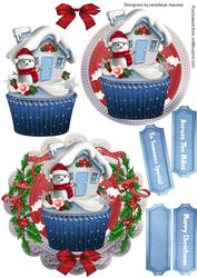 Lovely Topper or Easel Christmas Cupcake Card