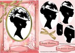 Lovely Silhouette Lady in a Pink Frame ( Pyramarge)