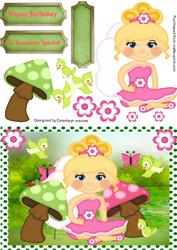 Lovely Pixi Fairy in the Toadstools 