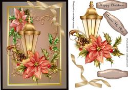 Lovely Christmas Lamp and Ponsetias