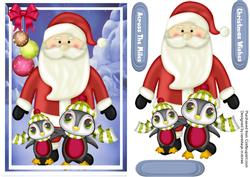 Cute Santa and the Penquins