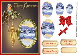 Lovely Christmas Scene with Robin ( Pyramid )