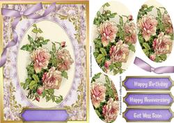 Beautiful Roses in a Oval Frame ( Pyramid )