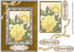Lovely Yellow Rose in a Silver Frame .