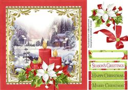 Beautiful Christmas Scene and Candles .