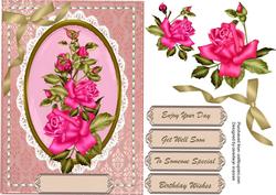 Beautiful Deep Cerise Roses .