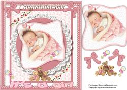 Beautiful Baby Girl Birth Card