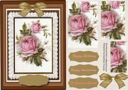 Beautiful Pink Roses on Lace (pyramid)