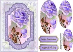 Lovely Lilac Roses in Ornate Frame ( Pyramid )