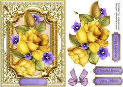 Yellow Roses in a Gold Frame