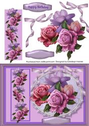 Lovely Roses on a Lace Oval
