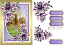 Beautiful Lillies in Gold Frame 