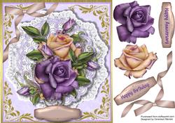 Lovely Roses on Frilled Lace