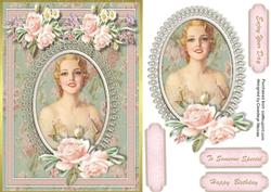 Lovely Vintage Lady with Roses 