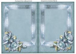 Lovely Blue Porcelain Rose Incert