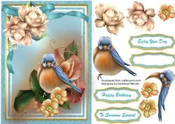 Beautiful Precious Birdie in the Roses