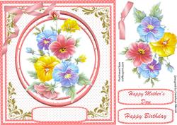Beautiful Pansys in a Polka Dot Frame .