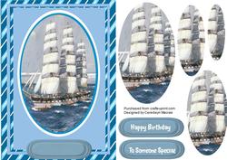 Lovely Tall Ship Sailing the Sea .