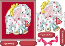 Lovely Cute Elephant Valentine