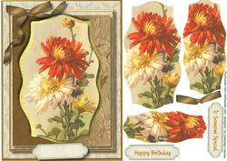Beautiful Flowers on a Ornate Plaque