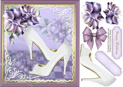 Beautiful White Glitter Shoes and Roses