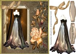 Beautiful Dress and Golden Roses 