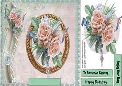 Beautiful Pink Vintage Roses .