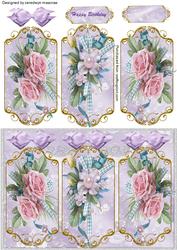 Lovely Trio of Pink Roses (triptych )