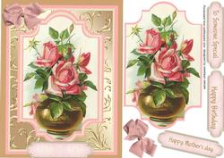 Beautiful Vase of Salmon Pink Roses .