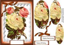 A4 Lovely Roses on Burned Orange Frame ( Pyramarg)