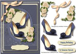 A5 Gorgeous Navy Shoes and Cream Roses