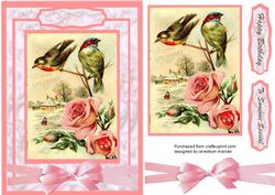Lovely Vintage Birds and Roses