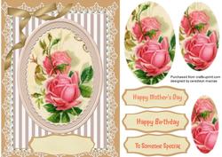 Lovely Vintage Roses and Fine Lace , ( Pyramid )