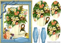 Lovely Flowers in a Tea Cup