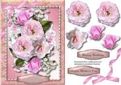 Lovely Roses in a Stitched Ross Frame