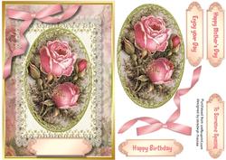 Beautiful Roses in a Ornate Oval Frame 