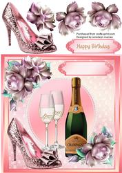 Champagne and Pink Roses