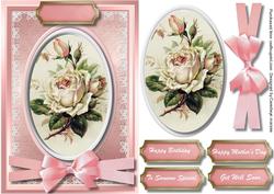 Lovely Cream Rose on a Oval Plaque