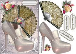 Lovely Gold Fans with Stunning Silver Shoes 