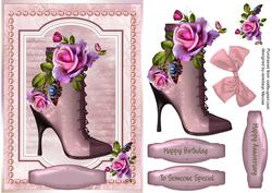 Lovely Boot ,pearls, and Roses.