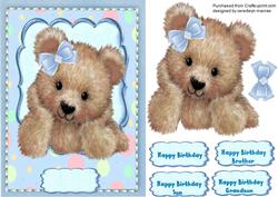 Lovely Stitched Little Fuzzy Bear