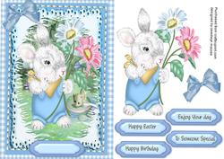 Cute Larry Lamb with Flowers