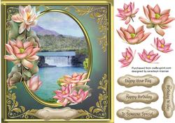 Beautiful Lotus Flowers at the Waterfalls