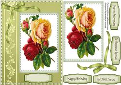Lovely Roses on a Stitched Frame
